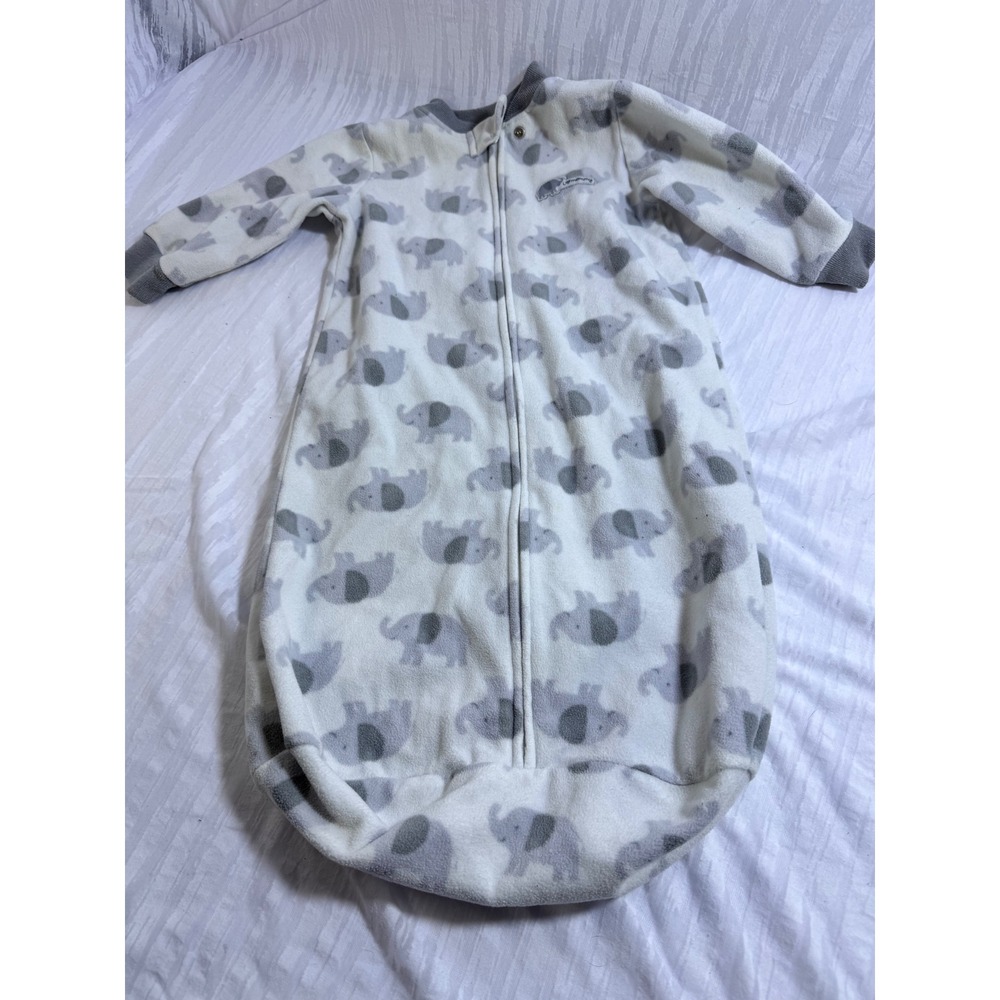 Carters Just One You Baby‎ Fleece Sleep Bag Wearable Blanket Gray Elephant OS